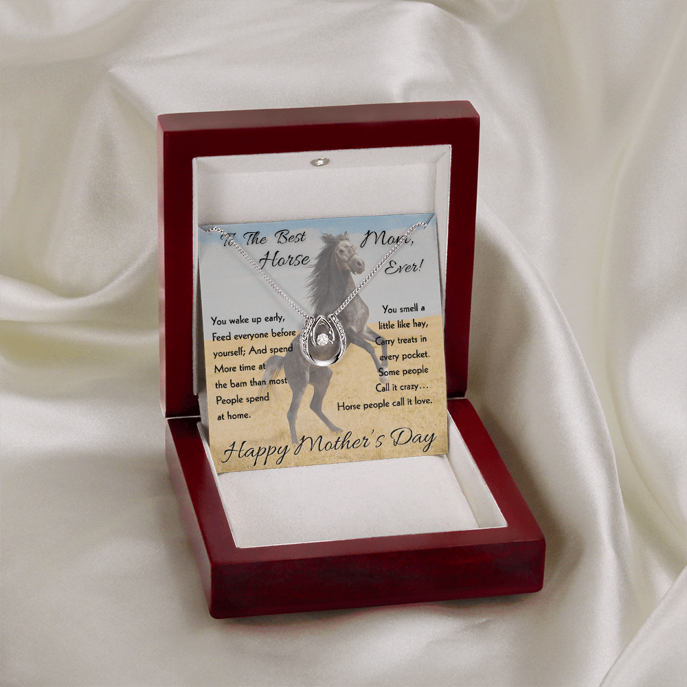 Horse Lover Mom Necklace – Meaningful Mother's Day Gift for Horse Mom
