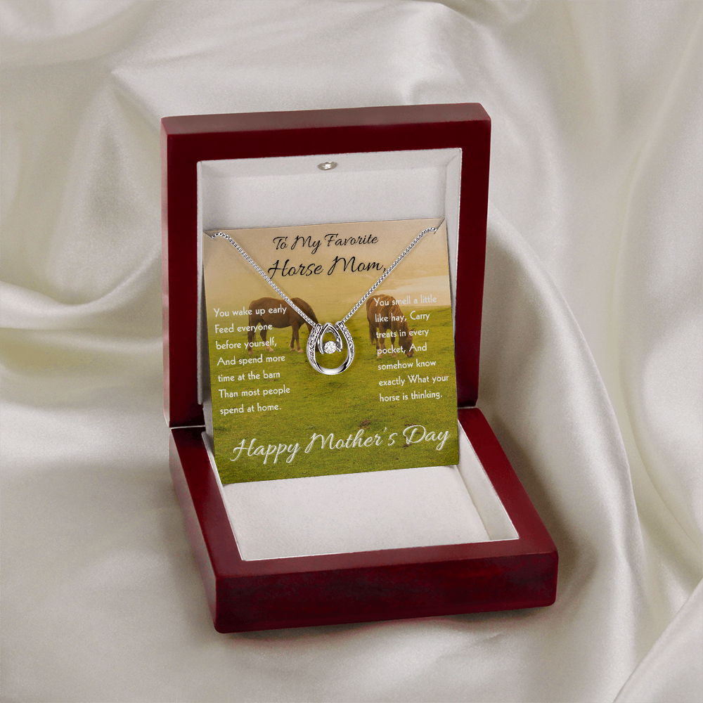 Horse Riding Mom Necklace – To My Horse Ridin' Mom Gift | Mother's Day Jewelry for Horse Lovers