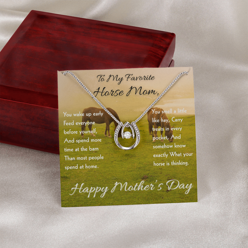 Horse Riding Mom Necklace – To My Horse Ridin' Mom Gift | Mother's Day Jewelry for Horse Lovers
