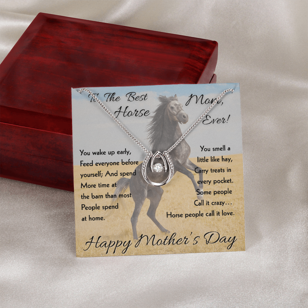 Horse Lover Mom Necklace – Meaningful Mother's Day Gift for Horse Mom