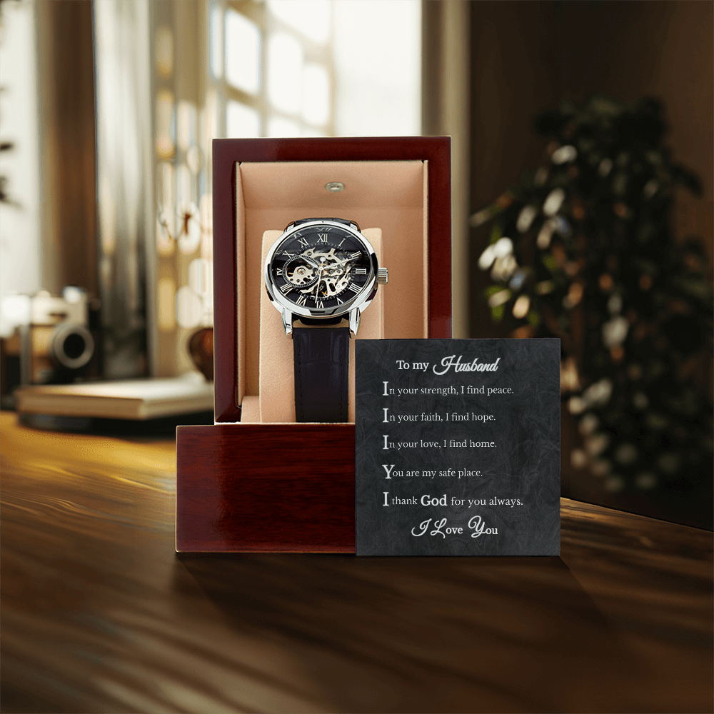 To My Husband Luxury Openwork Mechanical Watch Gift from Wife