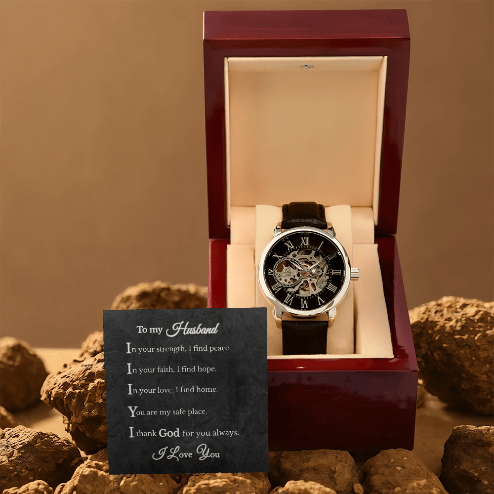 To My Husband Luxury Openwork Mechanical Watch Gift from Wife