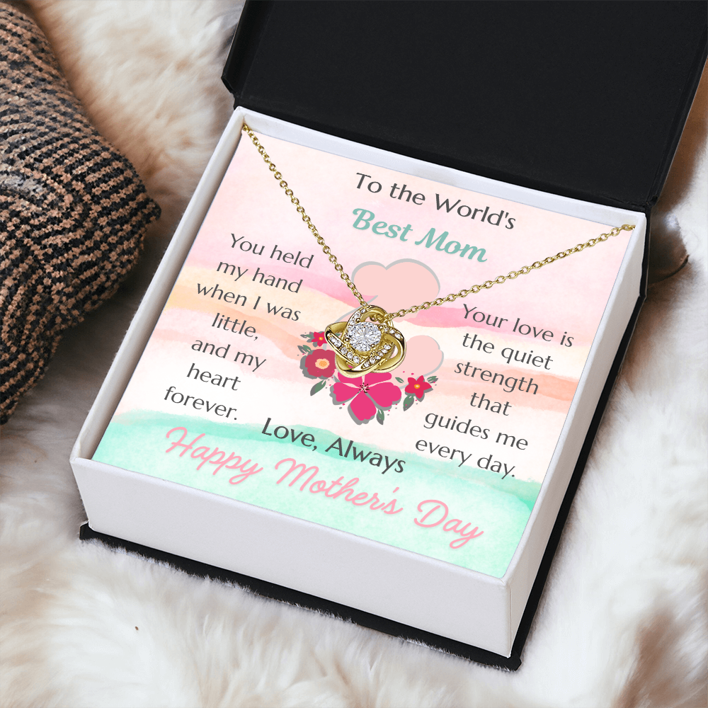 To The World's Best Mom Love Knot Necklace – Mother's Day Gift