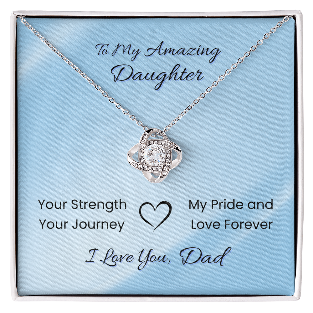 To My Amazing Daughter Necklace – Your Strength, Your Journey – Gift from Dad