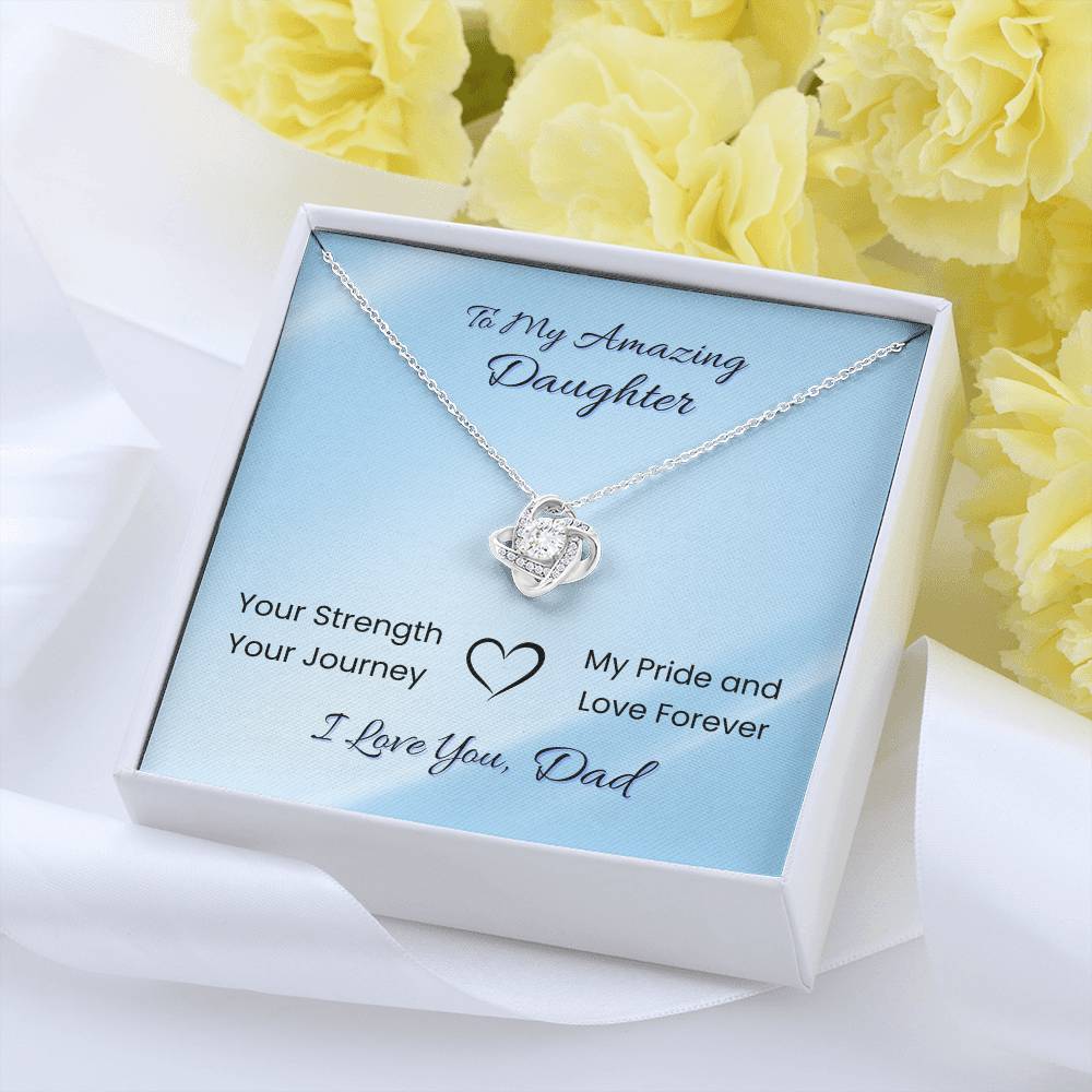 To My Amazing Daughter Necklace – Your Strength, Your Journey – Gift from Dad