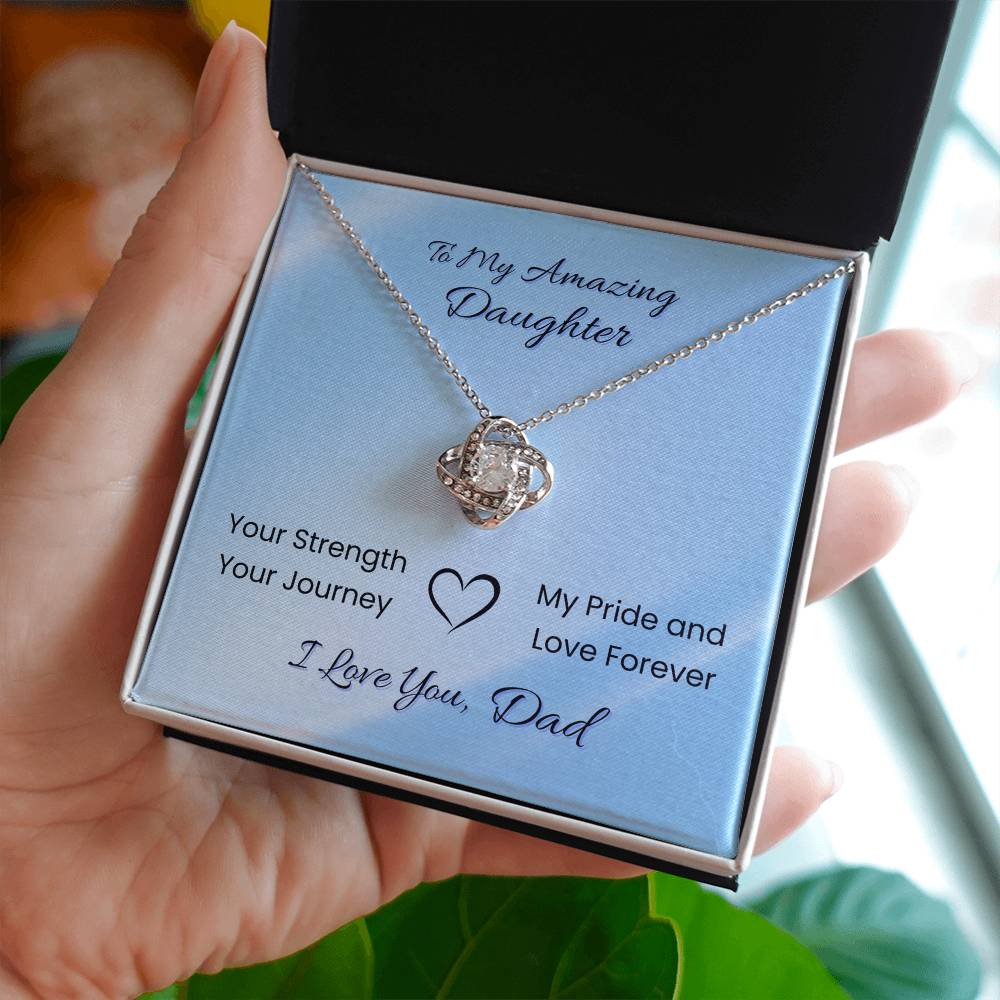 To My Amazing Daughter Necklace – Your Strength, Your Journey – Gift from Dad