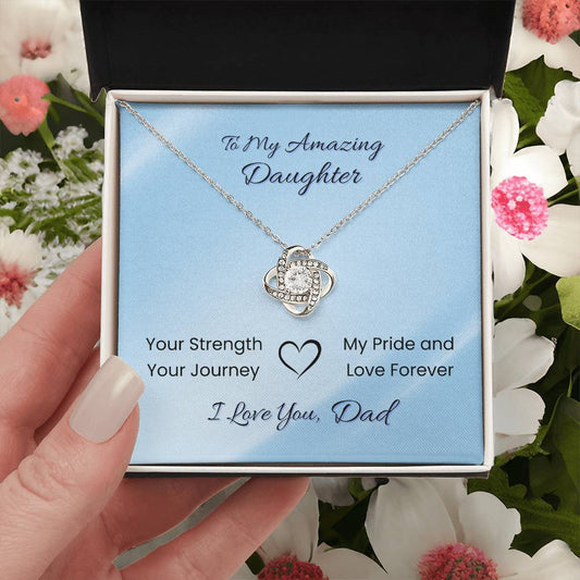 To My Amazing Daughter Necklace – Your Strength, Your Journey – Gift from Dad