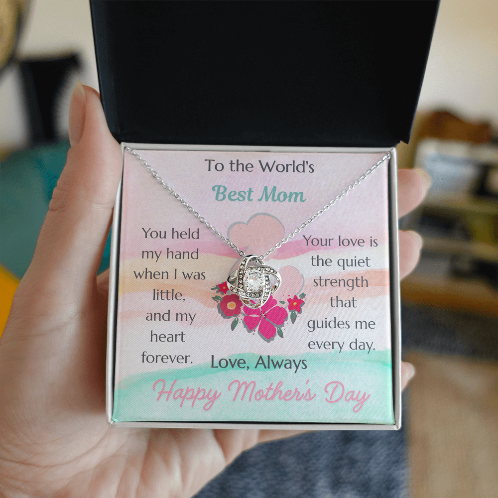 To The World's Best Mom Love Knot Necklace – Mother's Day Gift