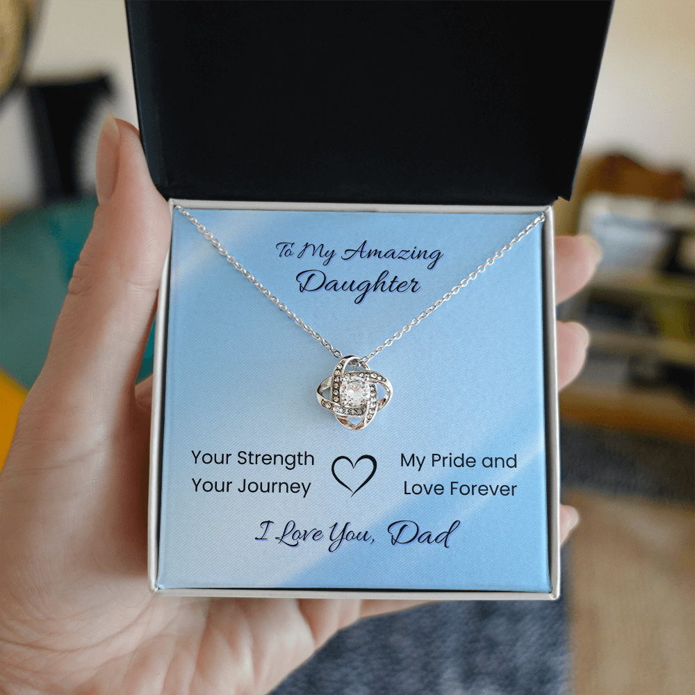 To My Amazing Daughter Necklace – Your Strength, Your Journey – Gift from Dad