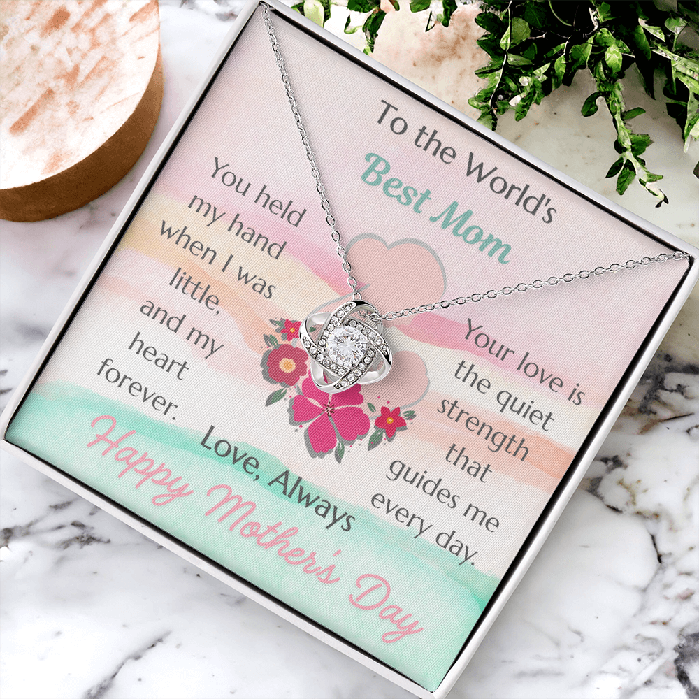 To The World's Best Mom Love Knot Necklace – Mother's Day Gift