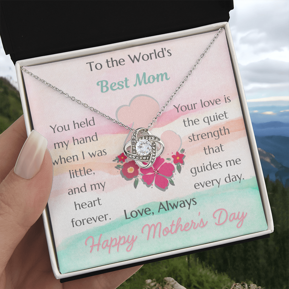 To The World's Best Mom Love Knot Necklace – Mother's Day Gift