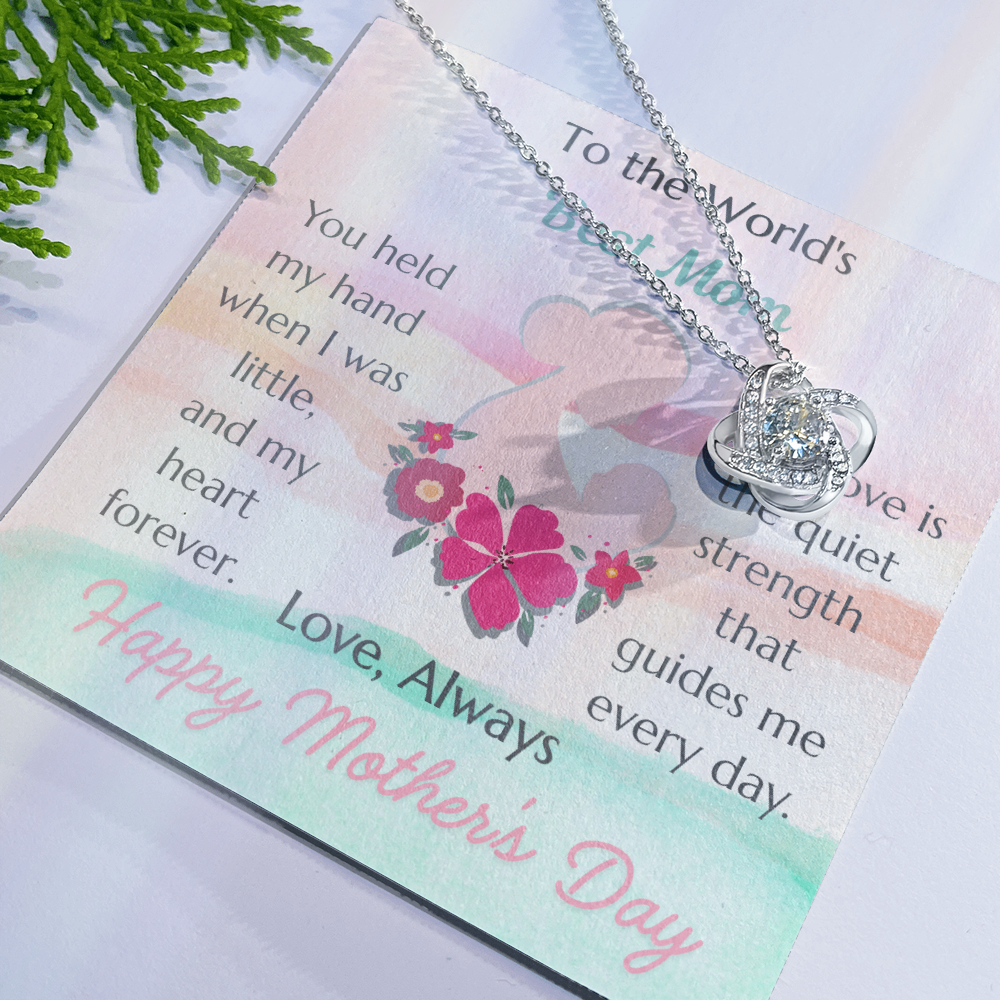To The World's Best Mom Love Knot Necklace – Mother's Day Gift