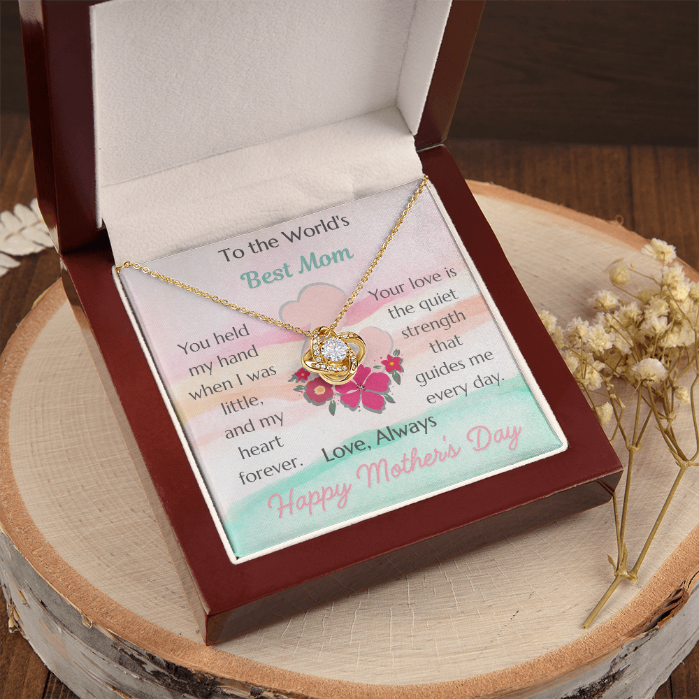 To The World's Best Mom Love Knot Necklace – Mother's Day Gift