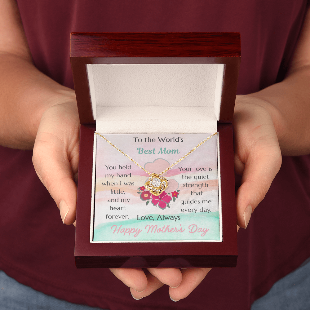 To The World's Best Mom Love Knot Necklace – Mother's Day Gift