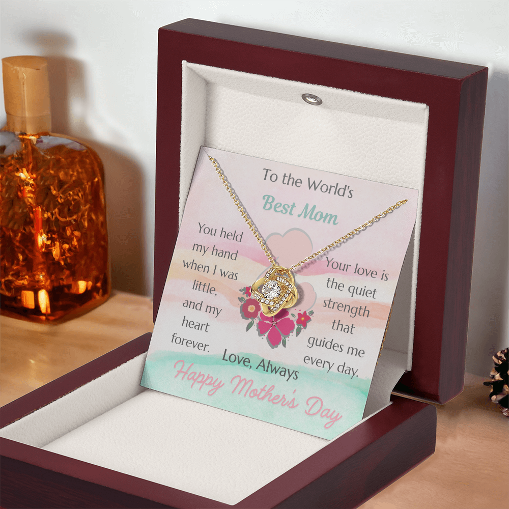 To The World's Best Mom Love Knot Necklace – Mother's Day Gift