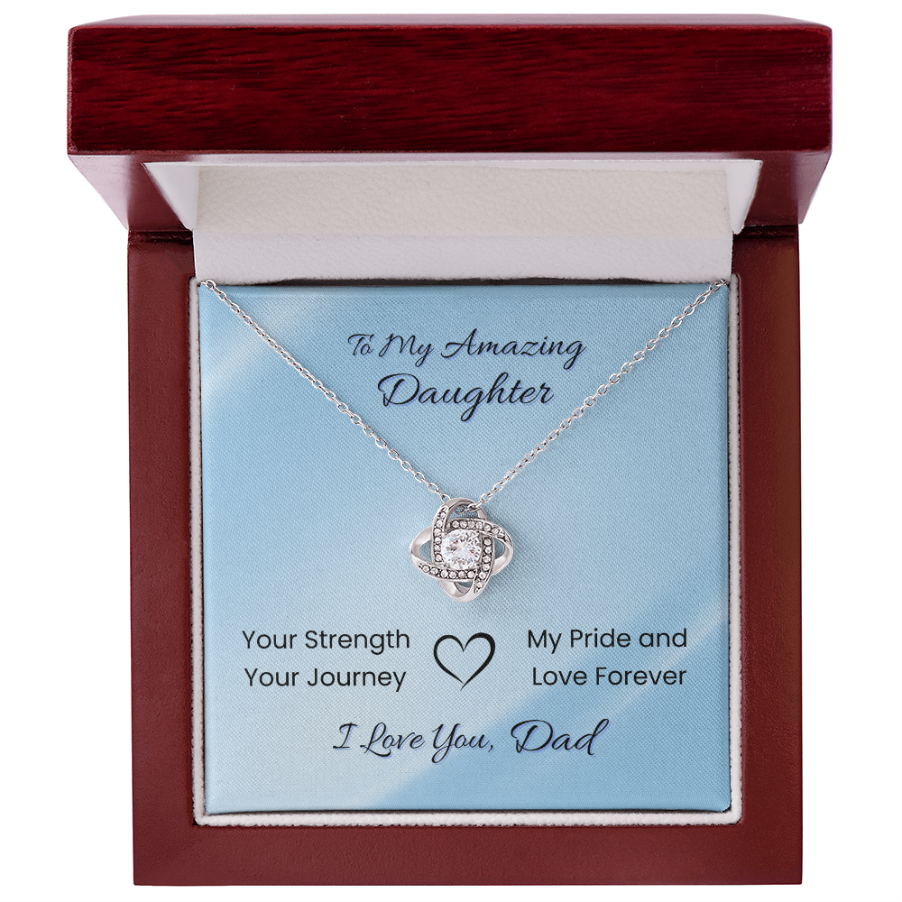 To My Amazing Daughter Necklace – Your Strength, Your Journey – Gift from Dad