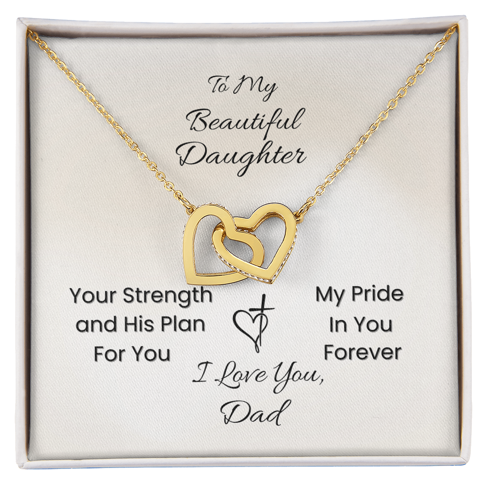 Father to Daughter Interlocking Hearts Necklace – His Plan, My Pride