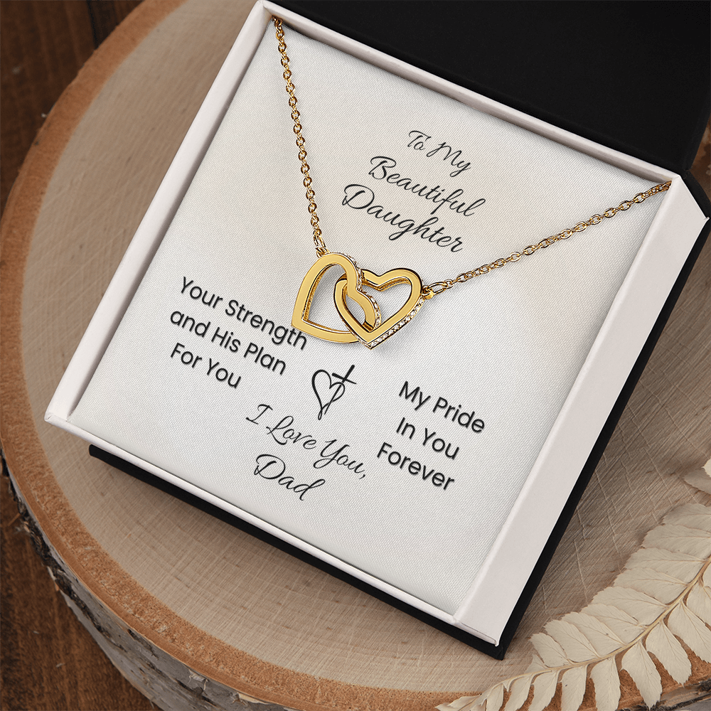 Father to Daughter Interlocking Hearts Necklace – His Plan, My Pride