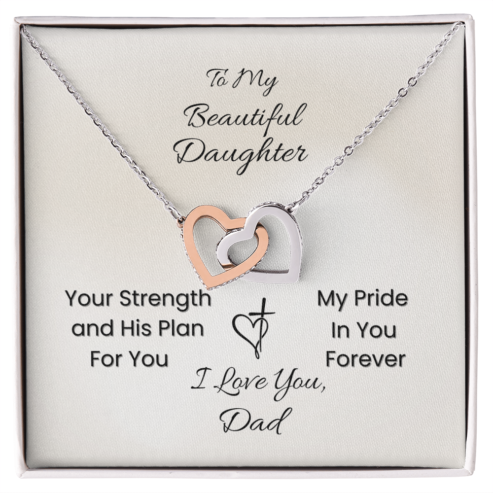 Father to Daughter Interlocking Hearts Necklace – His Plan, My Pride
