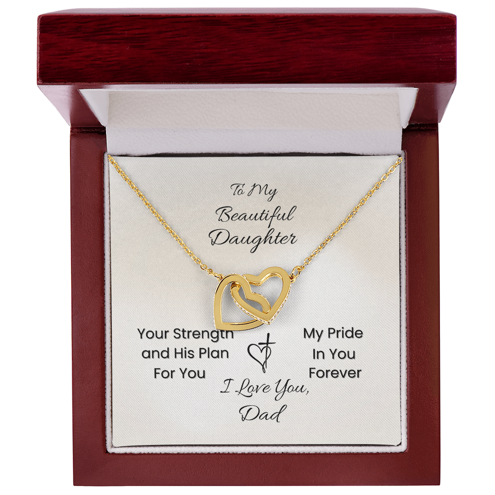 Father to Daughter Interlocking Hearts Necklace – His Plan, My Pride