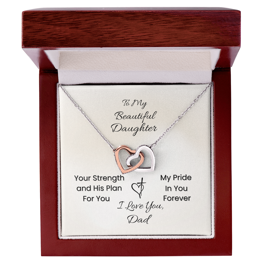 Father to Daughter Interlocking Hearts Necklace – His Plan, My Pride
