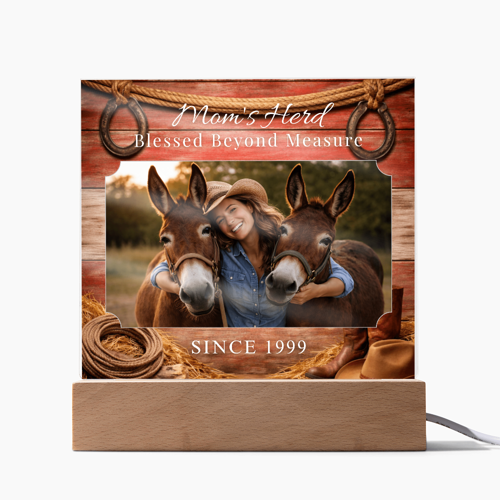 Mom's Herd Blessed Beyond Measure Photo Acrylic Plaque – Custom  Gift For Mule Lovers
