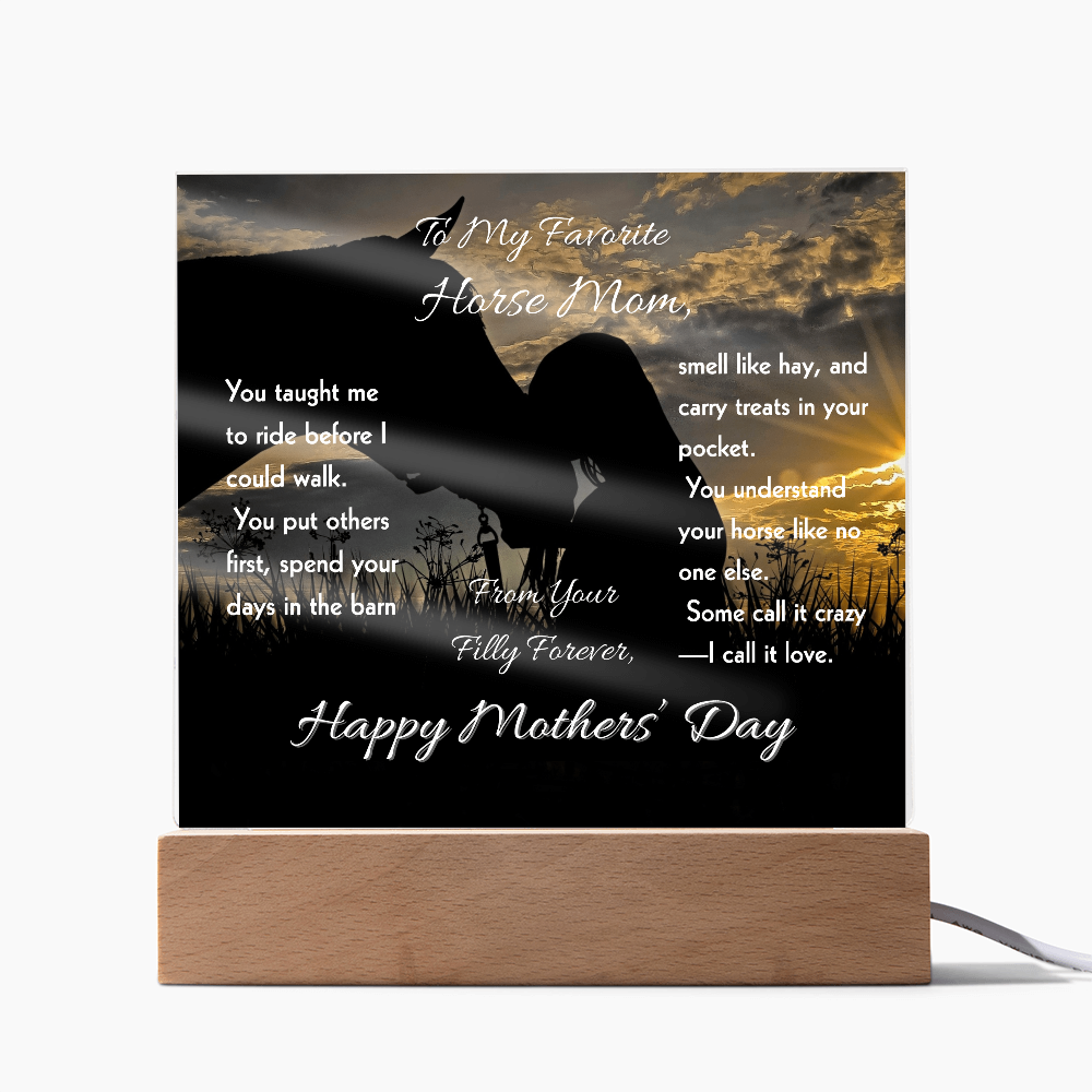 To My Favorite Horse  Mom Acrylic Plaque – Mother's Day Horse Gift