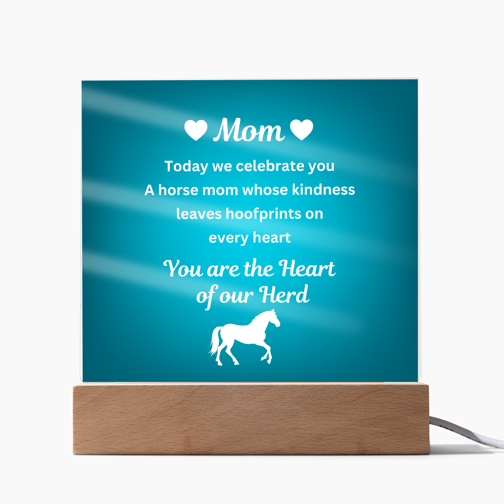 To My Horse Mom – Heart of Our Herd Acrylic Plaque | Horse Lover Mother's Day Gift