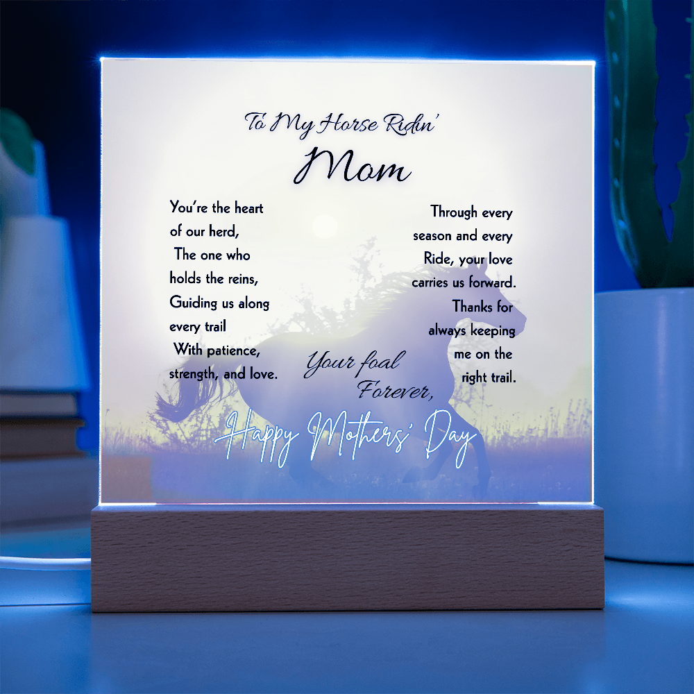 To My Horse Ridin' Mom Acrylic Plaque – Mother's Day Horse Gift