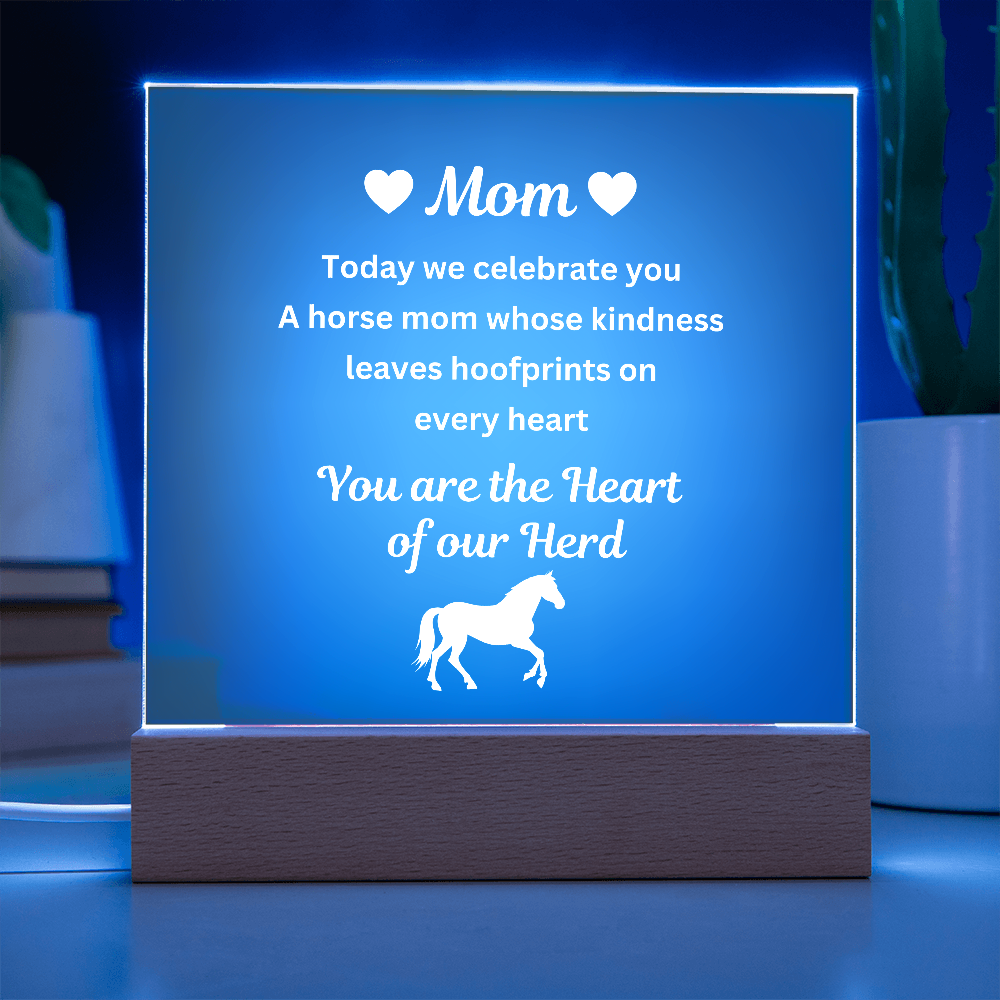 To My Horse Mom – Heart of Our Herd Acrylic Plaque | Horse Lover Mother's Day Gift