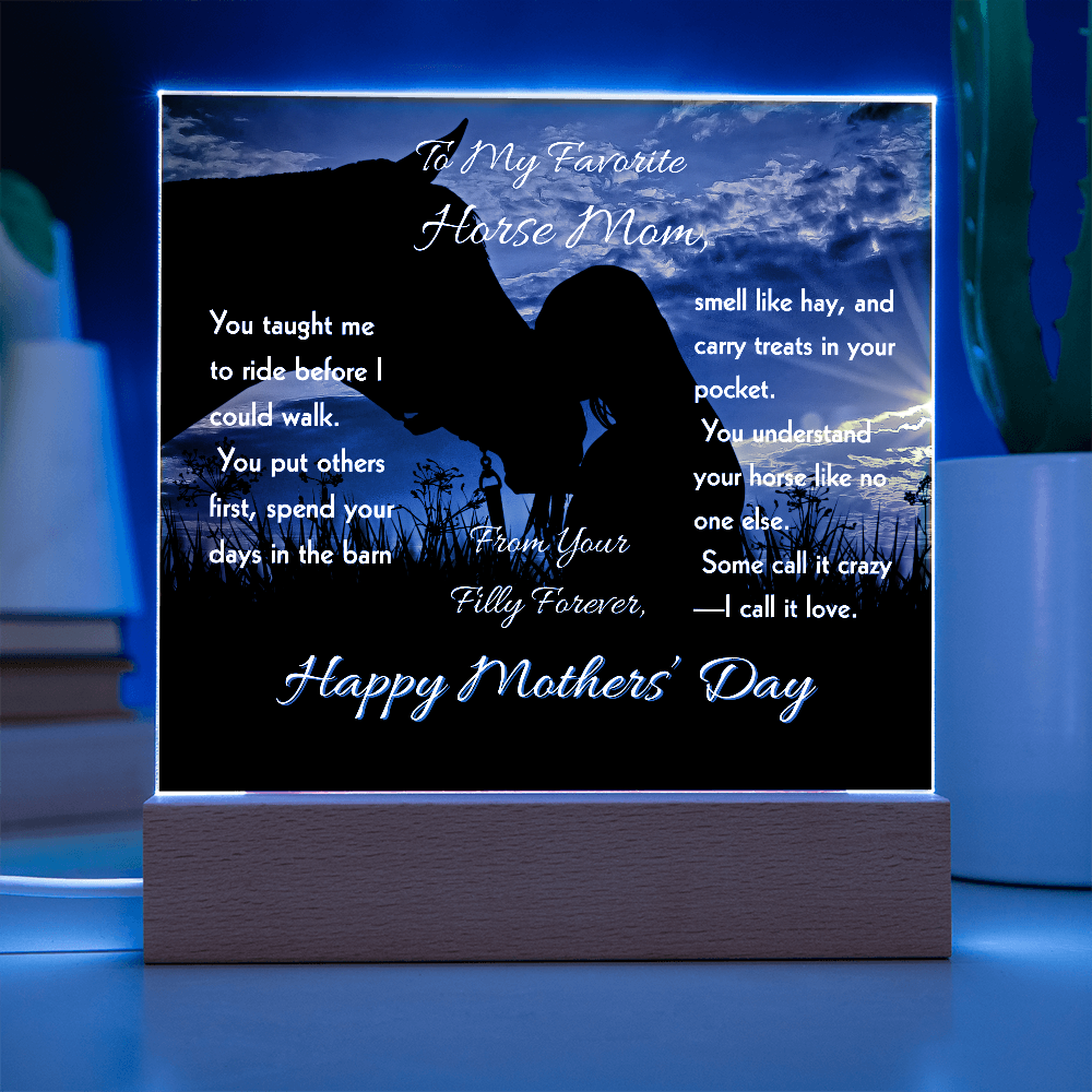To My Favorite Horse  Mom Acrylic Plaque – Mother's Day Horse Gift