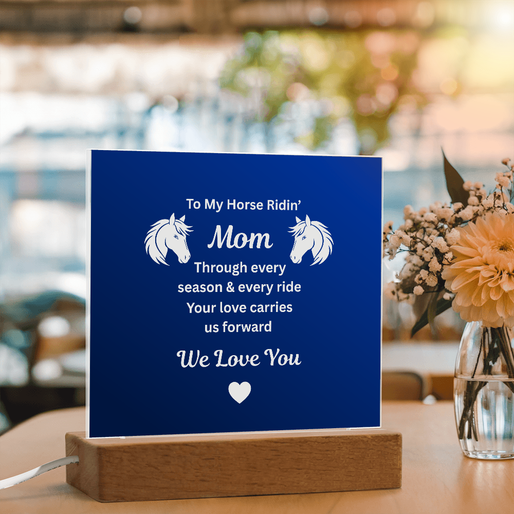 To My Horse Ridin' Mom Acrylic Plaque – Mother's Day Gift for Horse Lover Mom