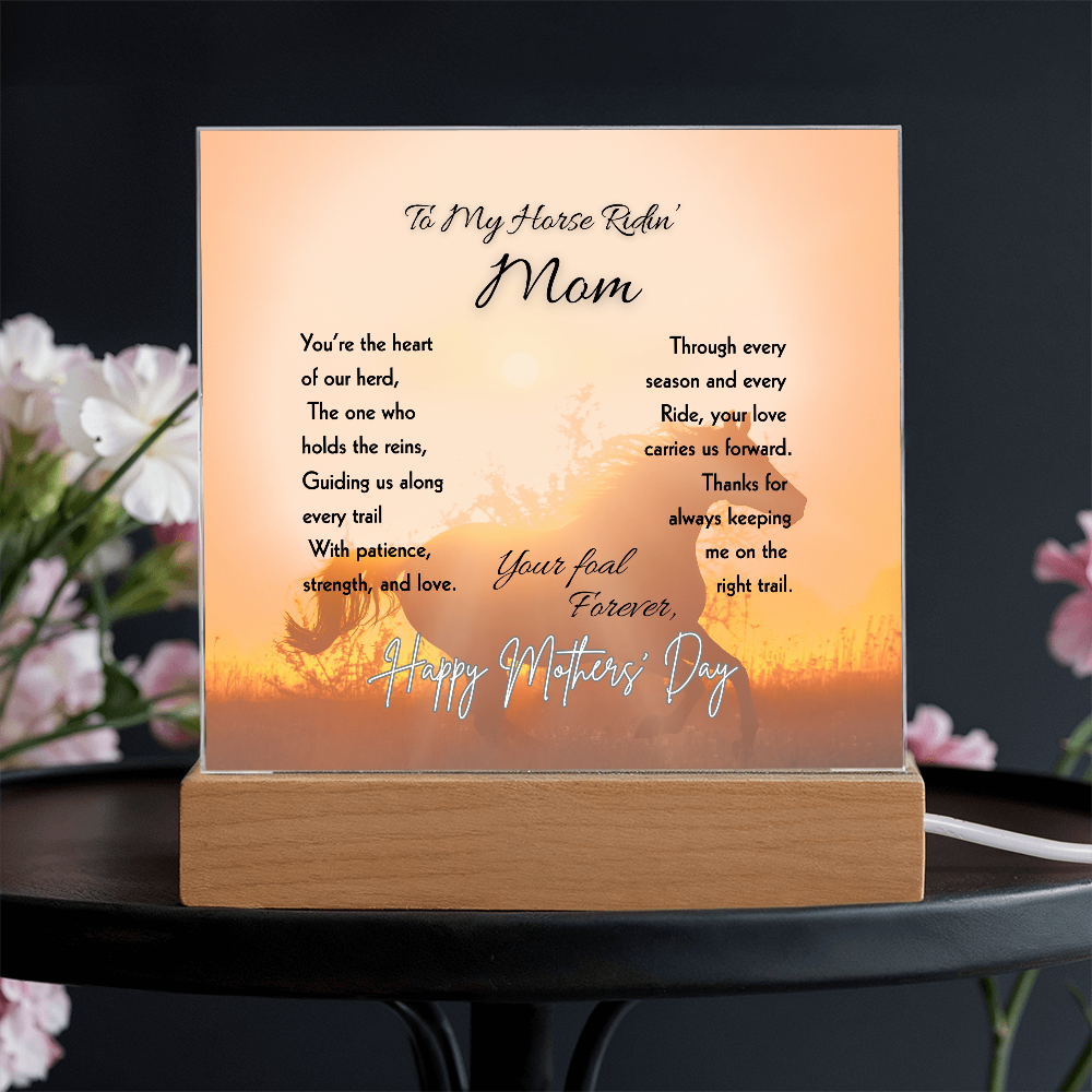 To My Horse Ridin' Mom Acrylic Plaque – Mother's Day Horse Gift