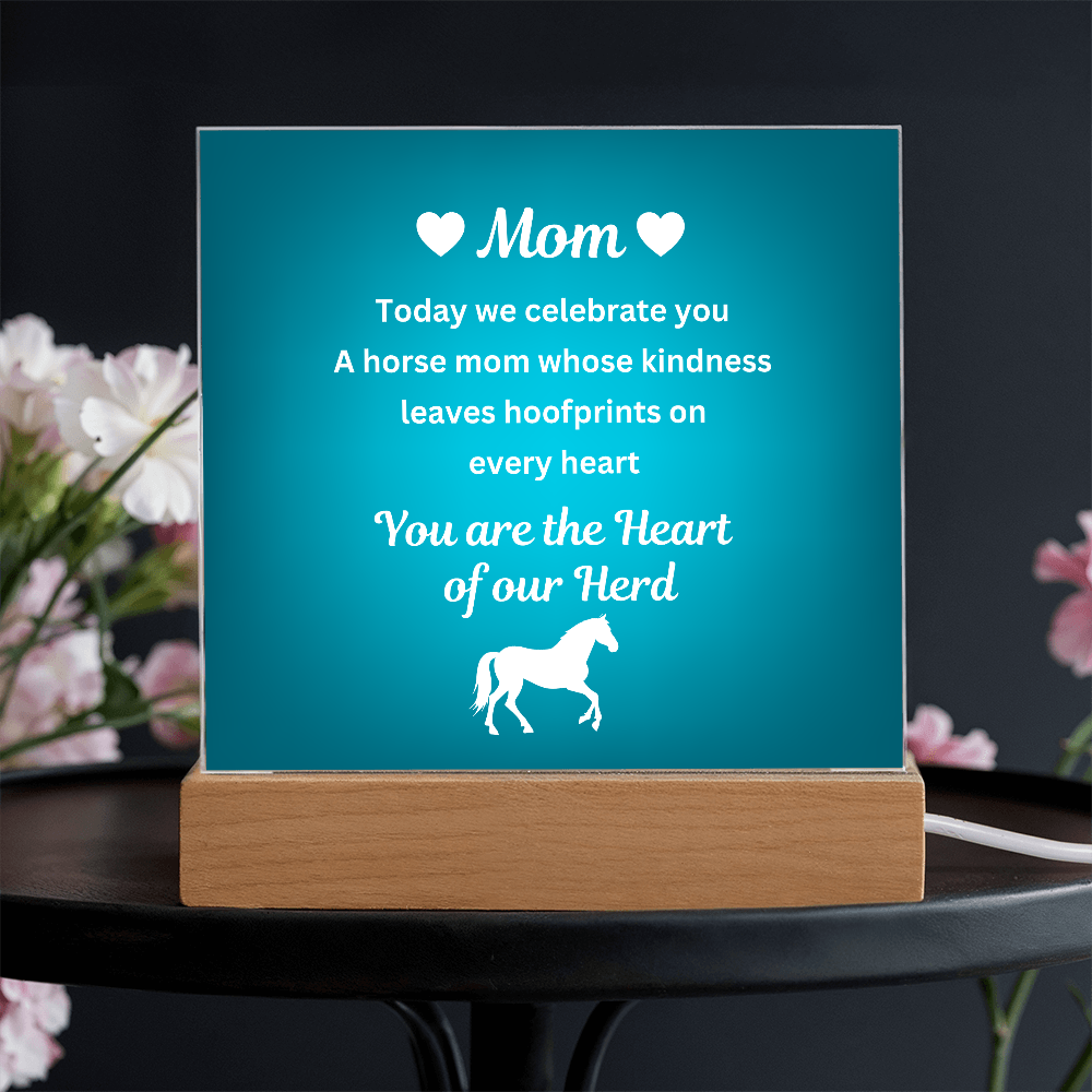 To My Horse Mom – Heart of Our Herd Acrylic Plaque | Horse Lover Mother's Day Gift