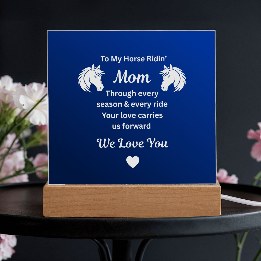 To My Horse Ridin' Mom Acrylic Plaque – Mother's Day Gift for Horse Lover Mom