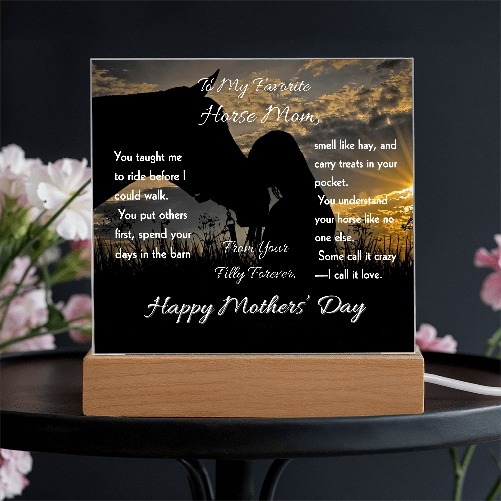 To My Favorite Horse  Mom Acrylic Plaque – Mother's Day Horse Gift