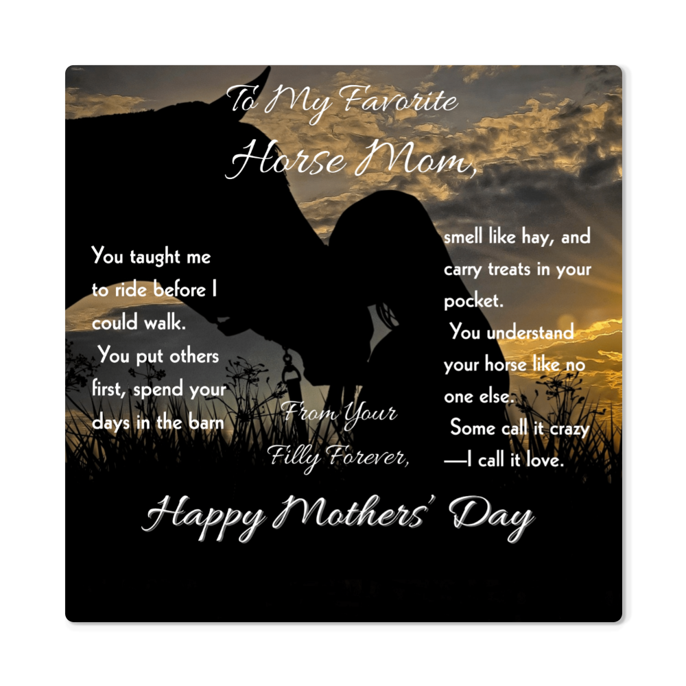 To My Favorite Horse Mom Metal Art Print – Mother's Day Horse Gift Decor