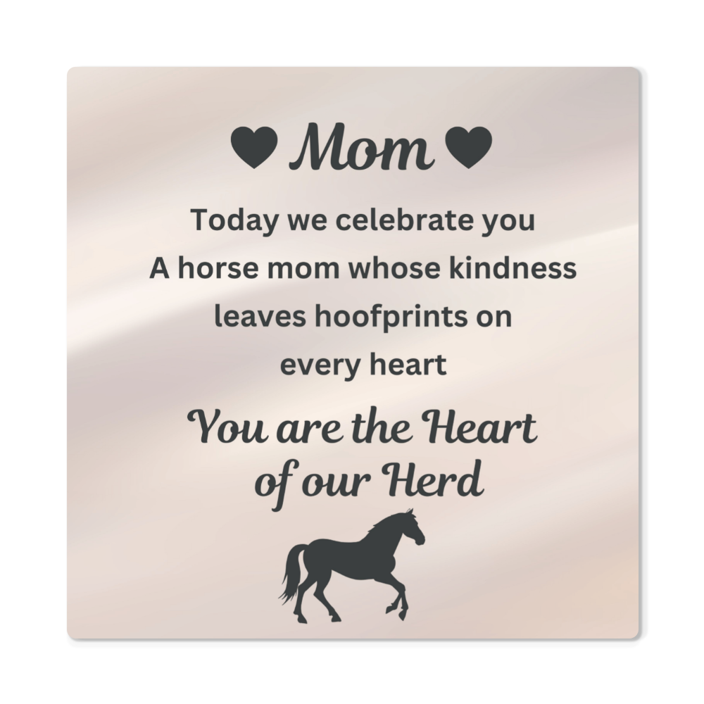 Horse Mom Metal Print – Heart Of Our Herd Wall Decor Mother's Day Gift