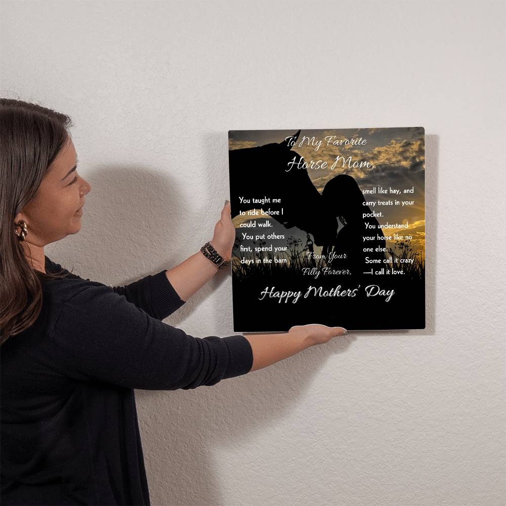 To My Favorite Horse Mom Metal Art Print – Mother's Day Horse Gift Decor