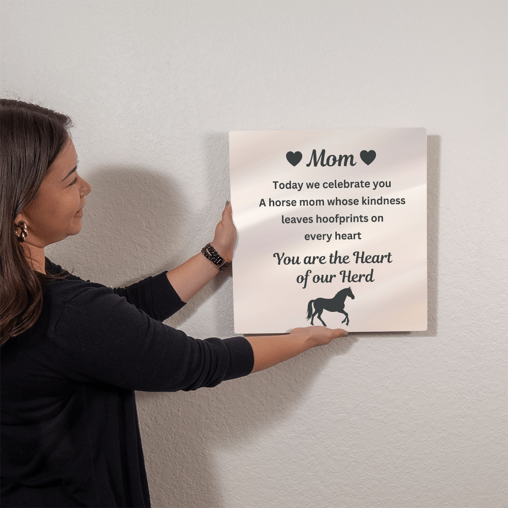 Horse Mom Metal Print – Heart Of Our Herd Wall Decor Mother's Day Gift