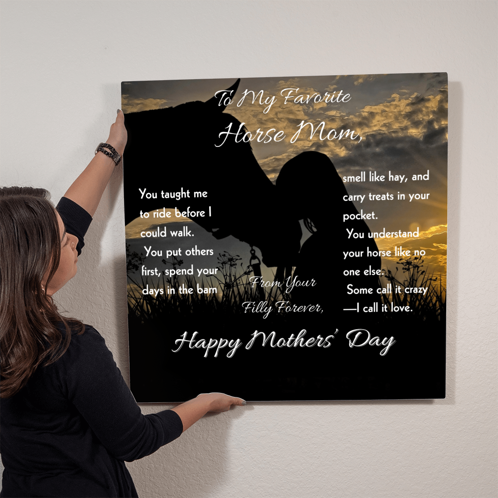 To My Favorite Horse Mom Metal Art Print – Mother's Day Horse Gift Decor
