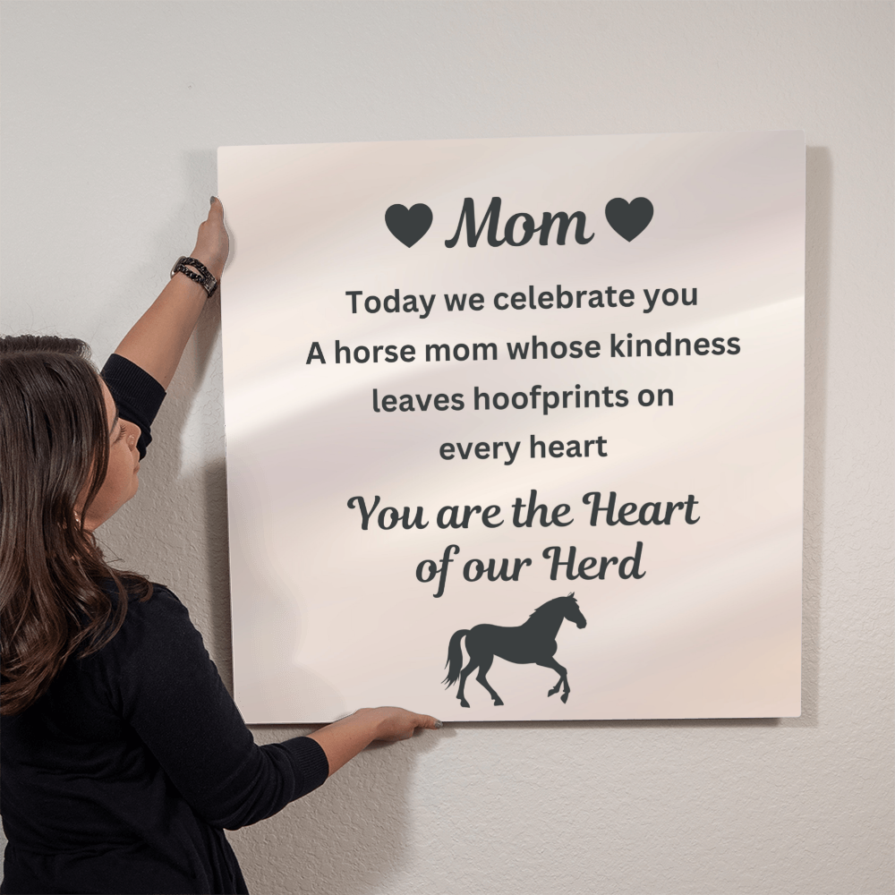 Horse Mom Metal Print – Heart Of Our Herd Wall Decor Mother's Day Gift