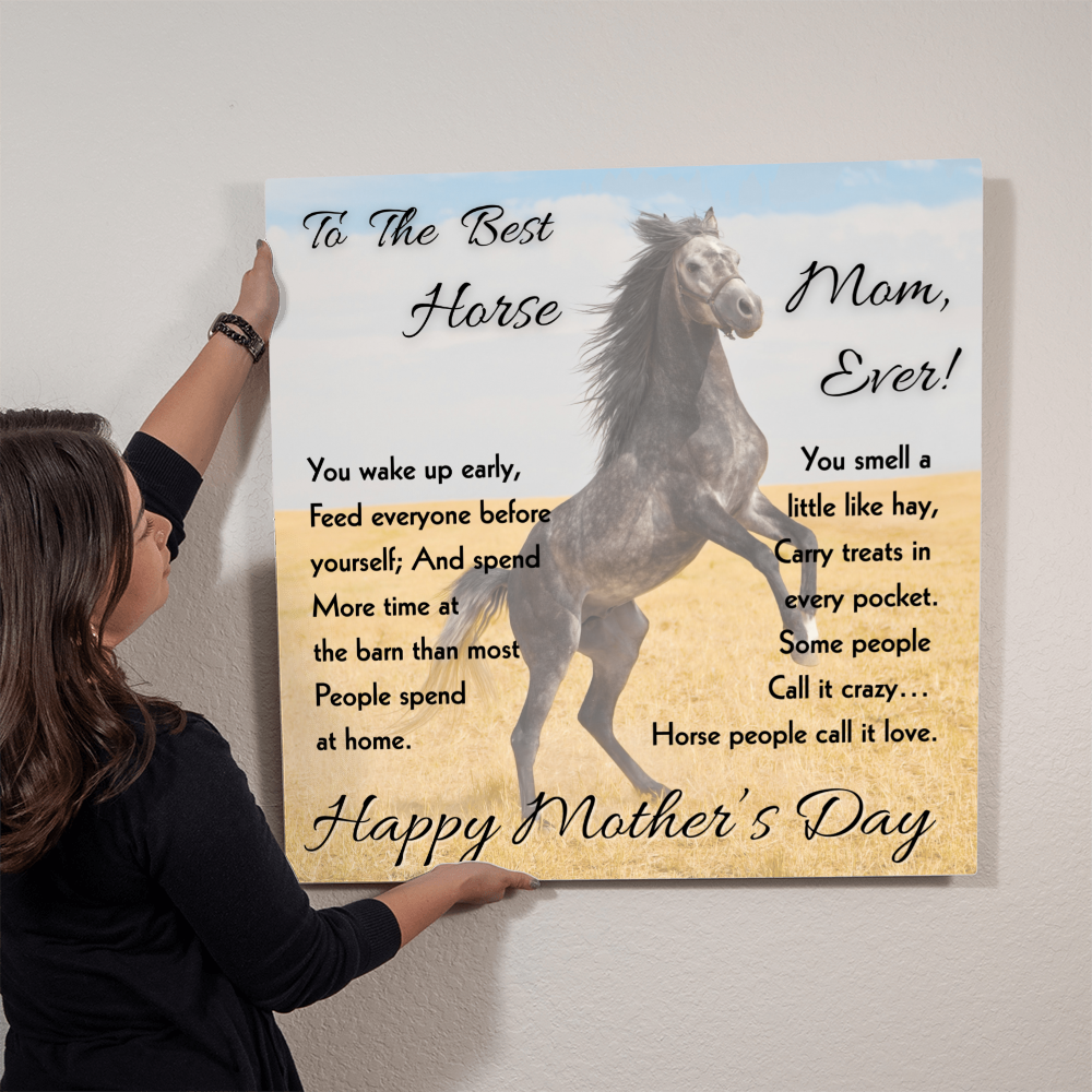 To The Best Horse Mom Ever Metal Art Print – Mother's Day Gift for Horse Lovers