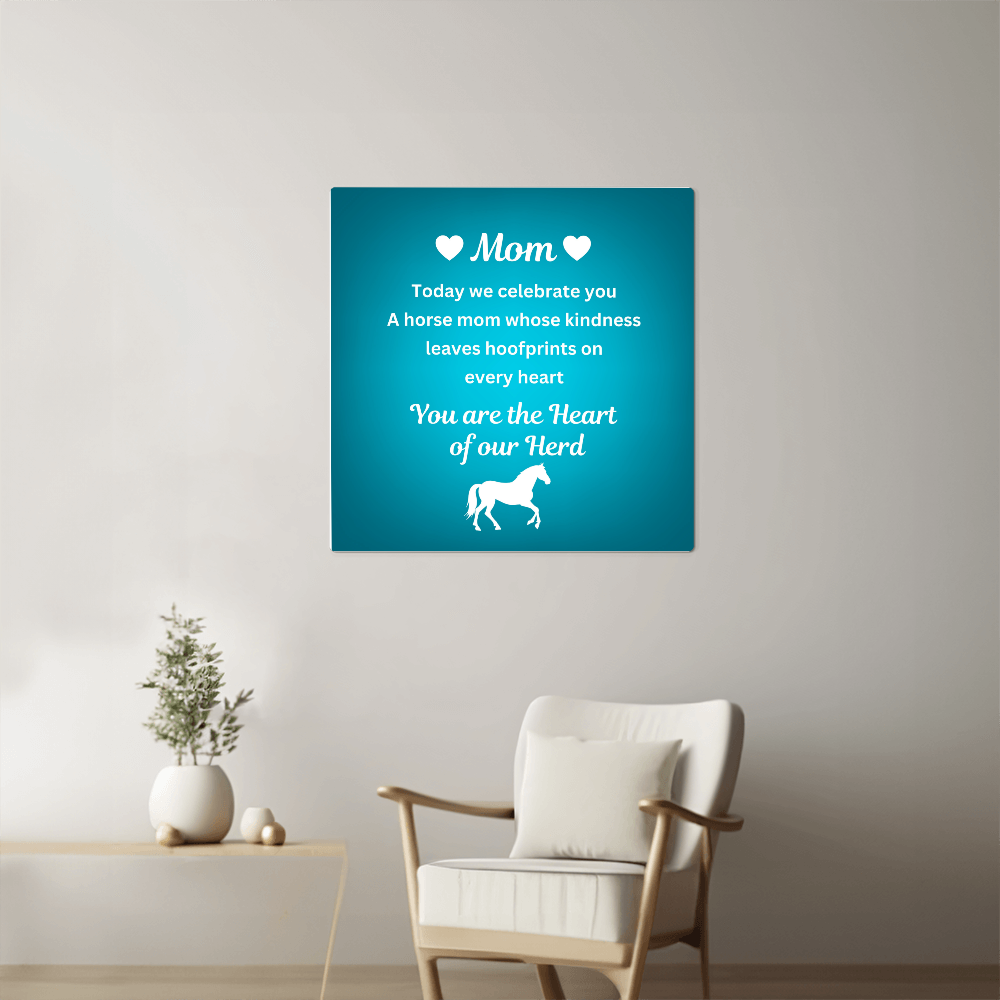 Horse Mom Wall Art Metal Print – Heart Of Our Herd Mother's Day Gift