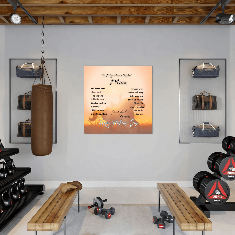 To My Horse Ridin' Mom High Gloss Metal Art Print  – Mother's Day Horse Gift