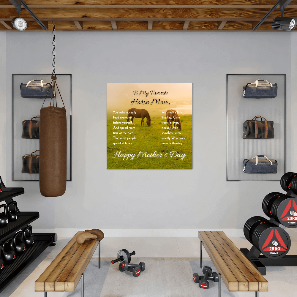 Horse Riding Mom Gloss Metal Art Print – Perfect Mother's Day Gift for Horse Lovers