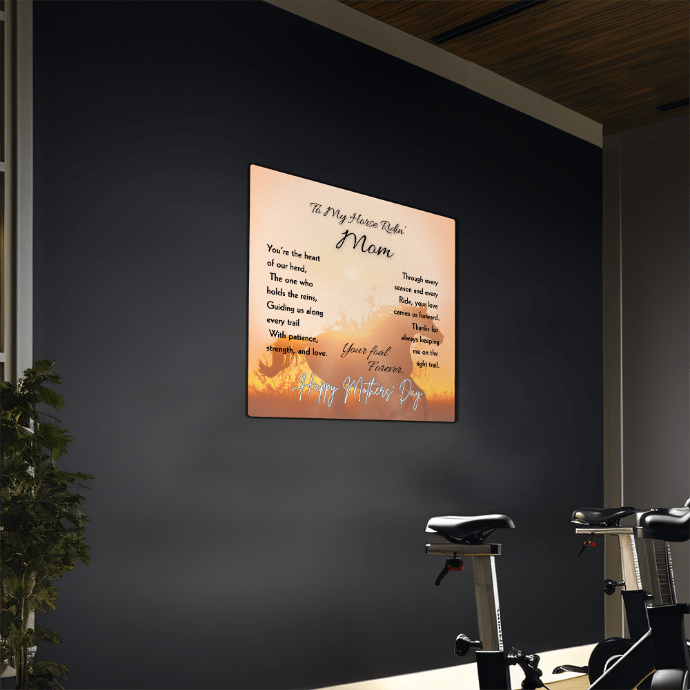 To My Horse Ridin' Mom High Gloss Metal Art Print  – Mother's Day Horse Gift