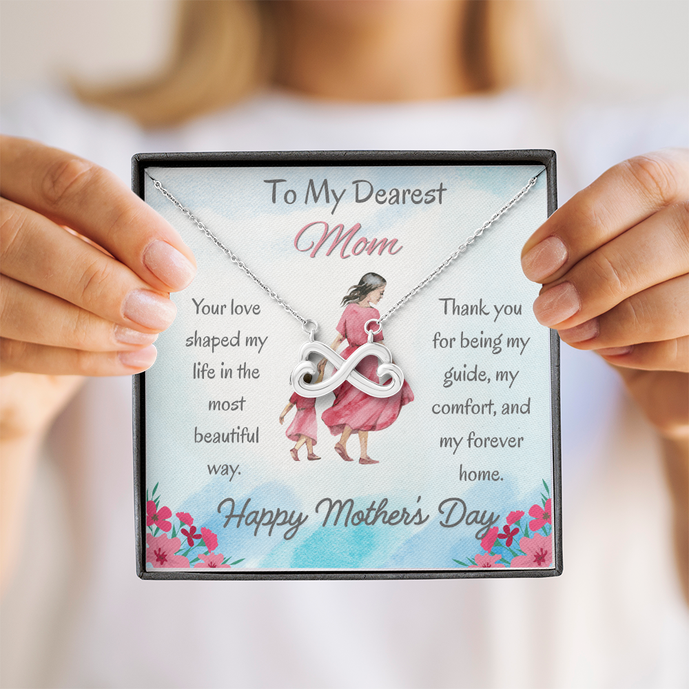 To My Dearest Mom Endless Love Necklace with Message Card Gift For Mother's Day