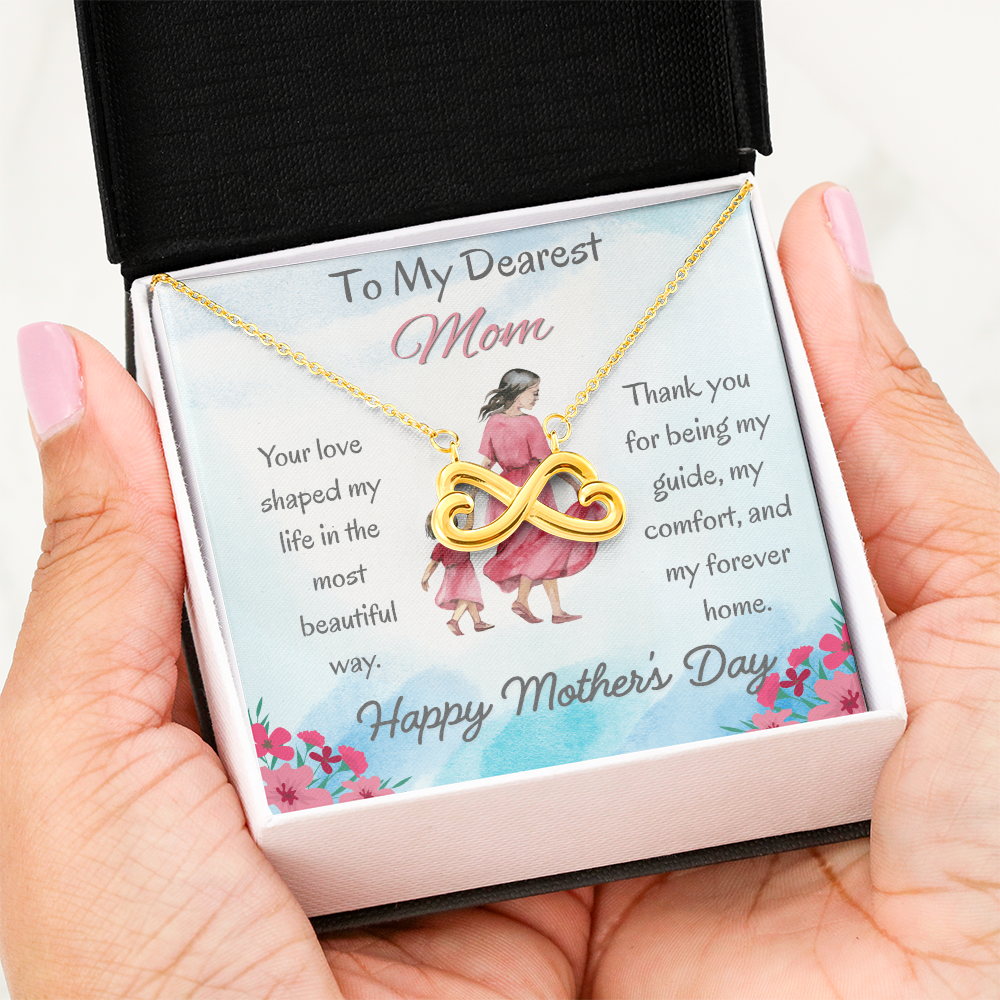 To My Dearest Mom Endless Love Necklace with Message Card Gift For Mother's Day