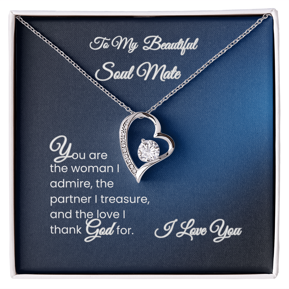 To My Beautiful Soul Mate – Forever Love Necklace Gift for Wife